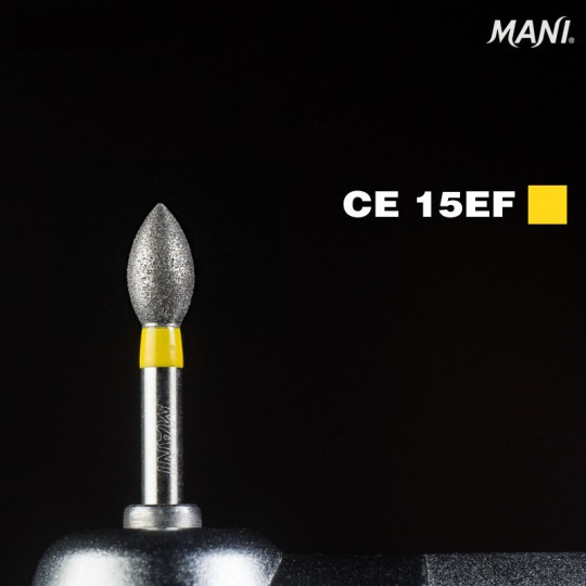 Алмазний бор CE-15EF. "Сливання" (ISO 254/026), жовтий.