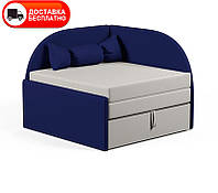 Дитяче розкладне крісло-ліжко Малютка 04 синє, оббивка тканина роріжка