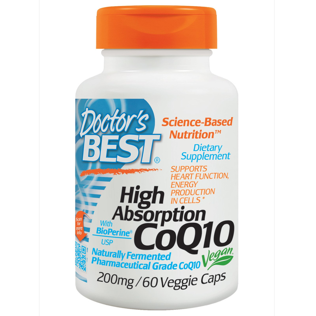 Коензим CoQ10, 200 мг, підвищеної засвоюваності, 60 капсул. Doctor's Best. Зроблено в США.