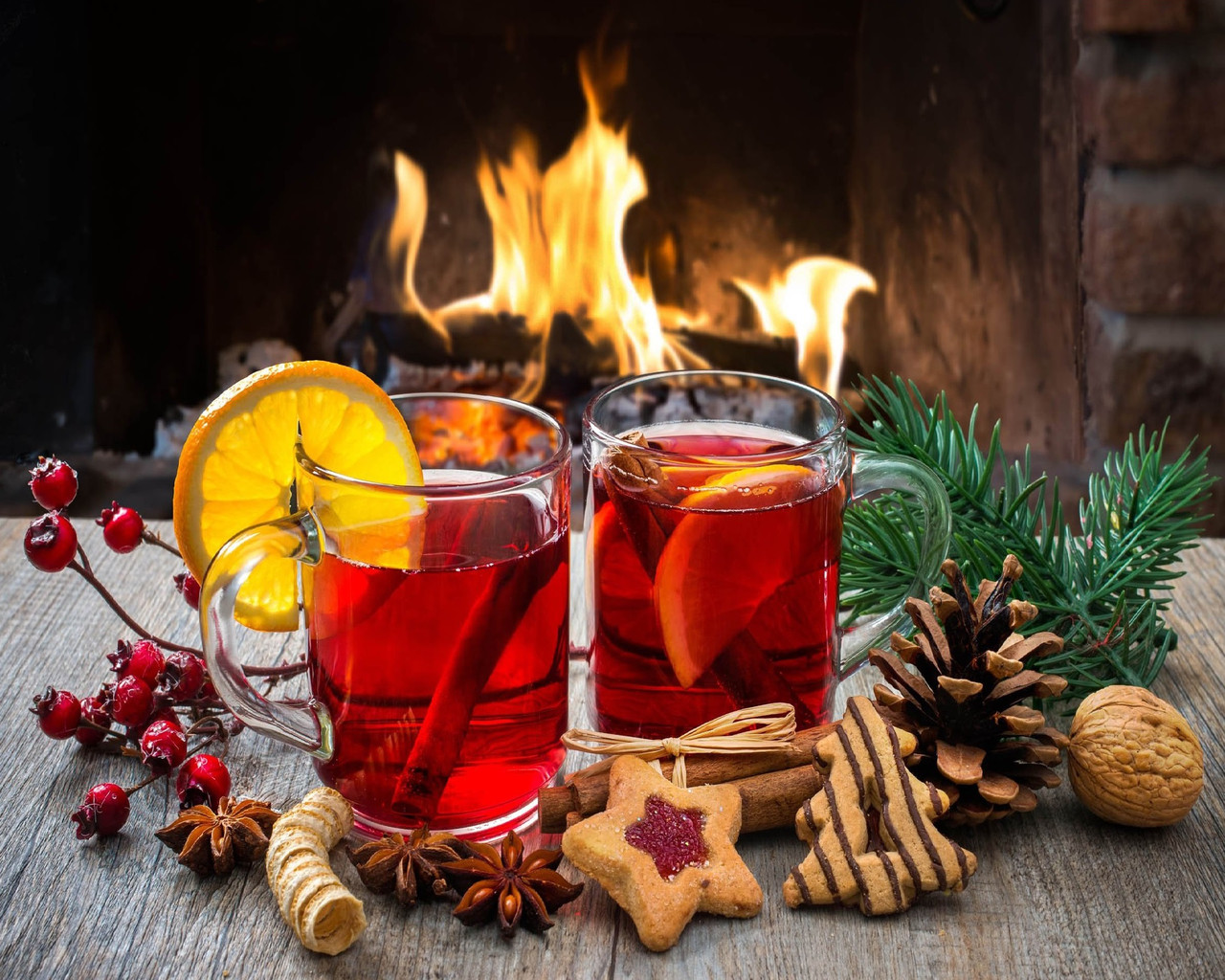 Алмазна мозаїка Глінтвейн біля каміну My-Art TN1127 (40 x 50 см) на підрамнику, фото 1