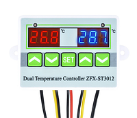 Регулятор температуры цифровой (ZFX-ST3012) 2 датчика 2 выхода 220V