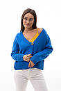 Кардиган жіночий в'язаний оверсайз синій Modna KAZKA MKAR102003-1, фото 4