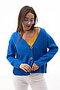 Кардиган жіночий в'язаний оверсайз синій Modna KAZKA MKAR102003-1, фото 2