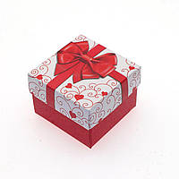 Подарункова коробочка для біжутерії, червона з візерунком