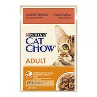 Влажный корм Cat Chow Adult 26шт по 85г для кошек с говядиной и баклажанами