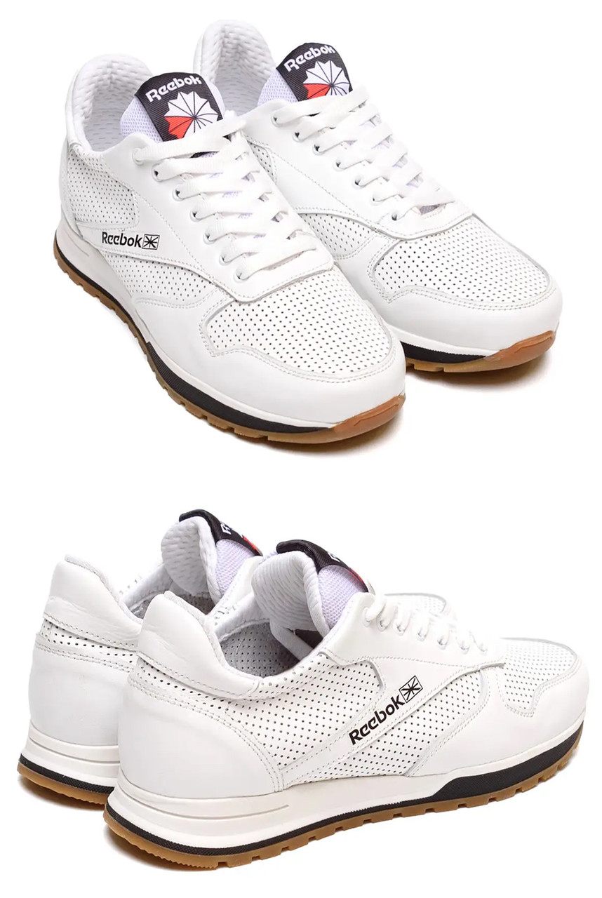 Чоловічі шкіряні літні кросівки, перфорація Reebok (Рибок) Classic White, кеди білі, Чоловіче взуття, фото 1