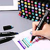 Набір маркерів 120 шт для малювання з сумкою + Подарунок Набір олівців / Двосторонні скетч маркери, фото 7