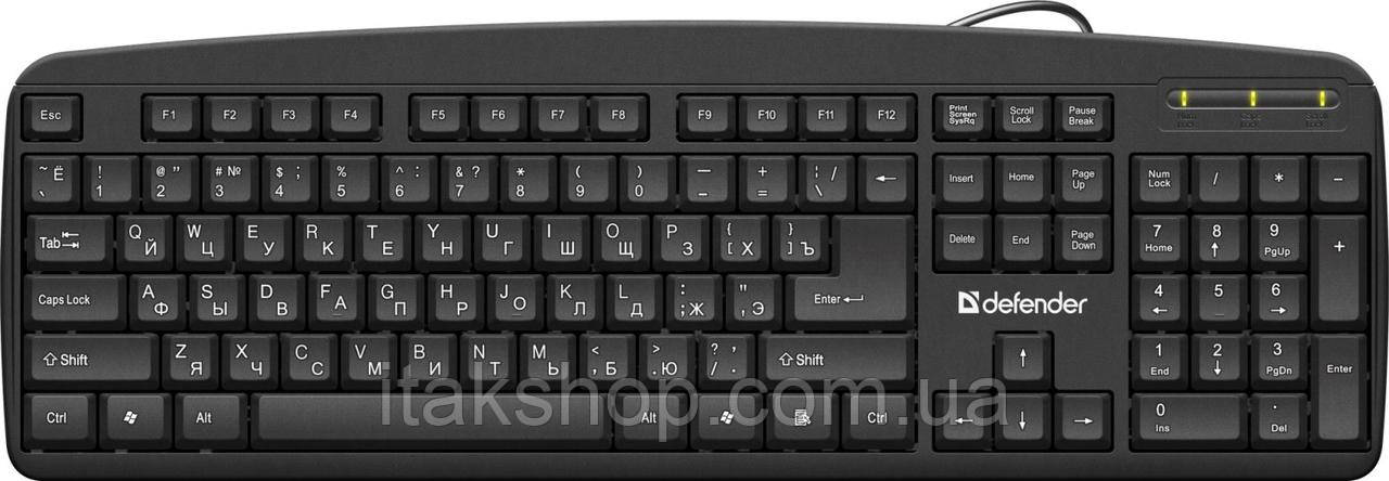 Клавіатура провідна Defender Office HB-910 (чорна)