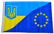 Прапорець Україна - Євросоюз 14х21 см (4 шт.) з присоскою, фото 4