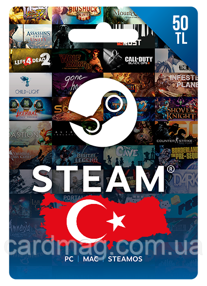 Steam Gift Card на суму 50 TL (регіон Туреччина)