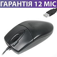 Комп'ютерна миша для ПК та ноутбука A4Tech OP-620D чорна, USB, з подвійним кліком