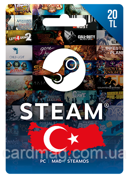 Steam Gift Card на суму 20 TL (регіон Туреччина)