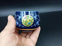 Пиала с серебряным напылением "Азия", синего цвета, объем 85мл