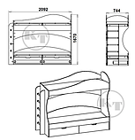 Двох'ярусне дитяче ліжко Бриз Компаніт 190х70 см лдсп бук з двома видкатними ящиками, фото 4