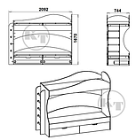 Двох'ярусне ліжко Бриз Компаніт 190х70 см лдсп яблуня з двома внизу ящиками, фото 3