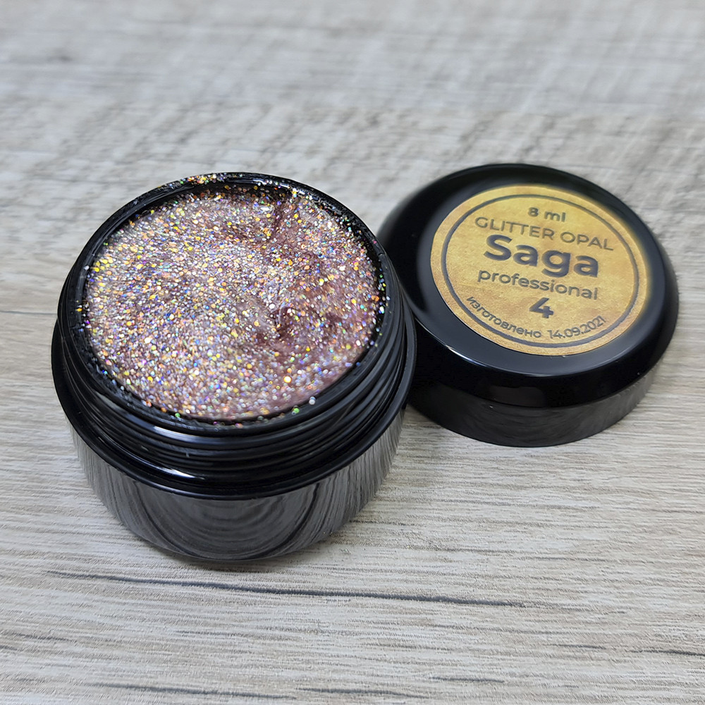 Глітерний гель для дизайну нігтів Saga Glitter Opal 03 8мл