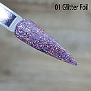 Глітерний гель для дизайну нігтів Saga Glitter Foil 01 8мл, фото 2