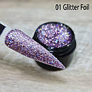 Глітерний гель для дизайну нігтів Saga Glitter Foil 01 8мл, фото 3