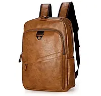 Большой мужской рюкзак для ноутбука из экокожи , модный стильный ранец экокожа