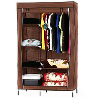 Разборной шкаф для одежды на 6 полок цвет коричневый