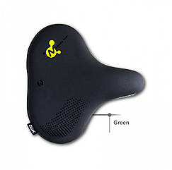 Сідло комфортне DDK EX26Q Memory foam 271*271 чорне з жовтим (чорний з жовтим)