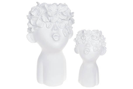 Декоративне кашпо Хлопчик у квітах, 13*11*19 см, колір — білий (457-302), фото 2