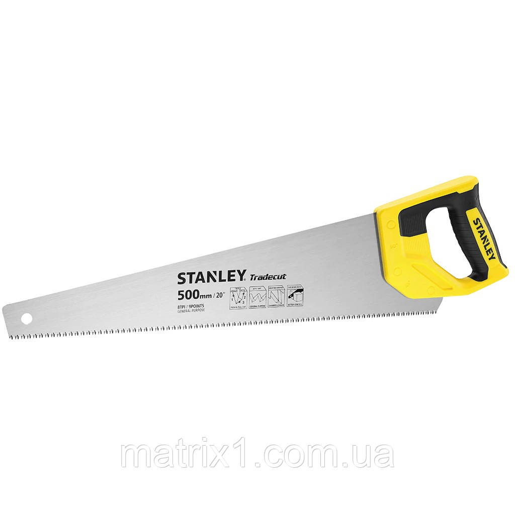 Ножівка по дереву STANLEY "Tradecut" : L= 500 мм, 8 зубів/1"