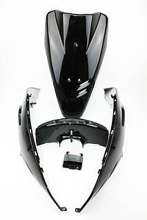 Honda DIO AF-27 пластик — фарбовані 5 деталей, ЧОРНИЙ