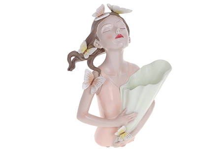 Декоративна ваза, Метелики, 20*15*32 см, колір — рожевий з м'ятою (457-315), фото 1