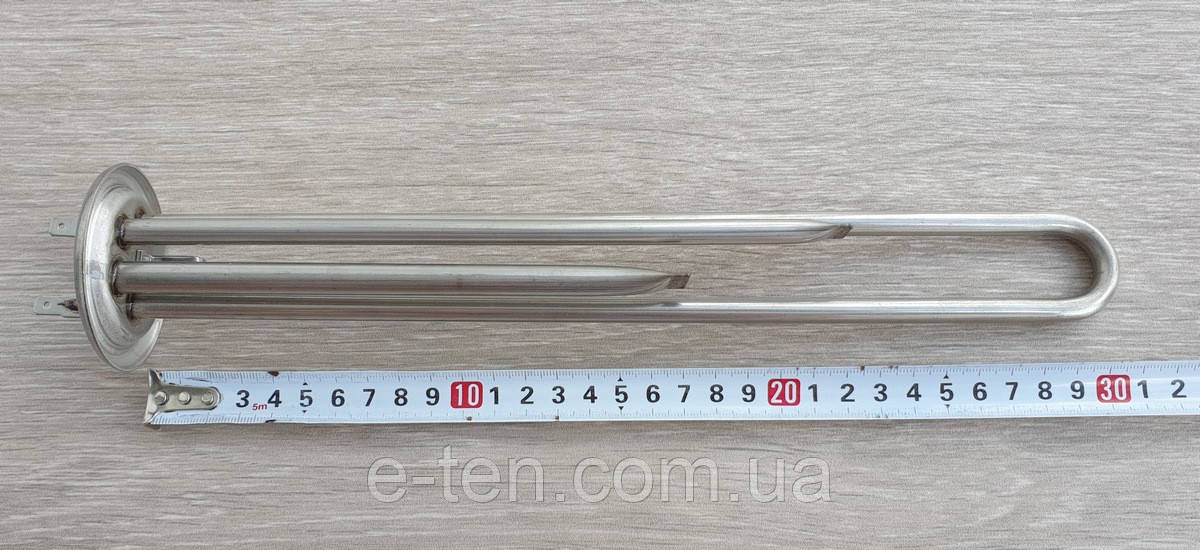 Тен НЕРЖЕЙКА для бойлера Thermex 1300W / фланець Ø63 мм / з 2 трубками під термостати (під анод М4) OASIS