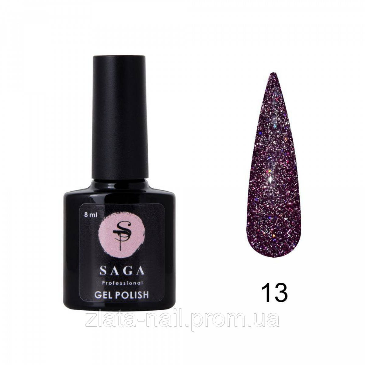 Гель-лак світловідбивний Saga Professional Fiery gel No13;8 мл