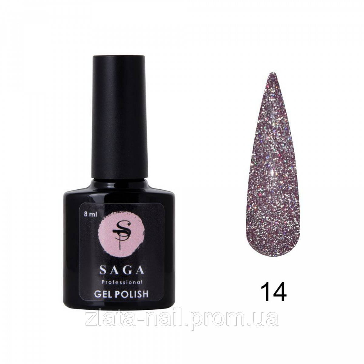 Гель-лак світловідбивний Saga Professional Fiery gel No14;8 мл