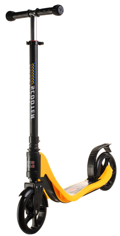 Дитячий двоколісний самокат Scooter Cool Baby з підніжкою та ножним гальмом, колеса 180 мм Жовтий MK 218