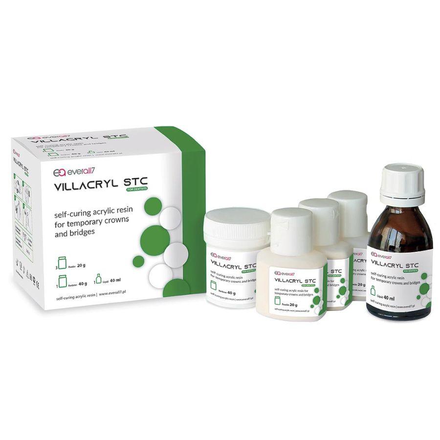 Самотвердіюча пластмаса для тимчасових коронок Villacryl STC (Вілакрил СТС), 3*20г + 40 мл, (Zhermack, Італія), фото 1