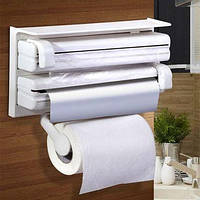 Кухонный диспенсер для пленки, фольги и полотенец Kitchen Roll Triple Paper Dispenser | держатель полотенец!