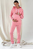 Трикотажний м'який спортивний костюм для вагітних та годуючих рожевий із секретом годування, 5218114-1-Р, фото 7