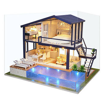 Кукольный дом конструктор DIY Cute Room A-066-B Вилла с бассейном