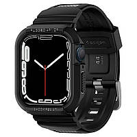 Чехол с ремешком Spigen Rugged Armor Pro для Apple Watch 4/5/6/SE/7/8/9 44/45mm Black (062CS25324)