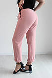 Штани жіночі льон жатка стрейчеві на літо рожеві, фото 3