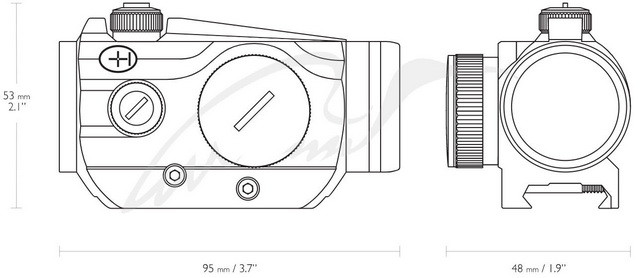 Розміри коліматора Hawke Vantage 1x25