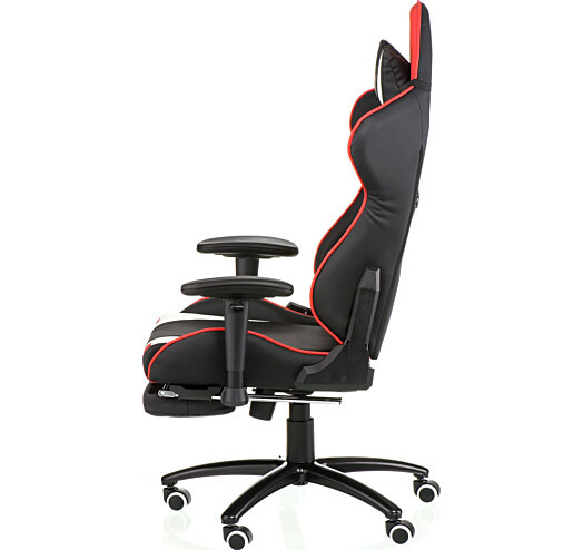 Раскладное кресло геймера с подножником ExtrеmеRacе black/red/white with footrеst черно-красно-белый кожзам - фото 4 - id-p1611275903