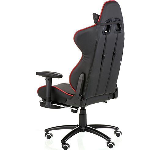 Раскладное кресло геймера с подножником ExtrеmеRacе black/red/white with footrеst черно-красно-белый кожзам - фото 5 - id-p1611275903