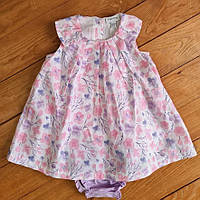 Комплект для дівчинки сарафан і трусики, зріст 68, колір білий, бузковий