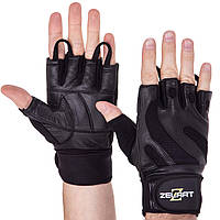 Кожаные перчатки тактические без пальцев , военные перчатки, перчатки многоцелевые SB-161064 L