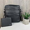 Чоловіча шкіряна сумка планшетка + гаманець із натуральної шкіри набір подарунковий комплект для чоловіка(BRT), фото 2