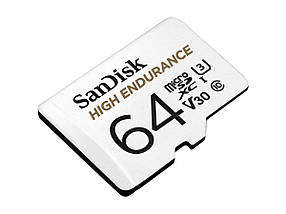 Карта пам'яті MicroSDXC (UHS-1 U3) SanDisk High Endurance 64Gb class 10 V30 (100Mb/s) (adapterSD)
