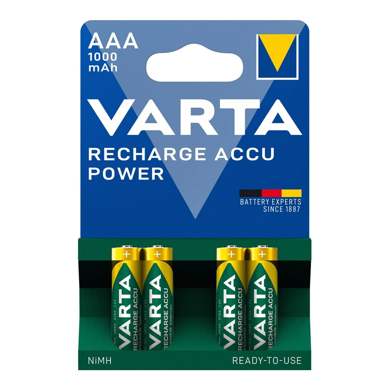 Акумулятори Varta Ready2use ААА, 1000 mAh (паковання: блістер)