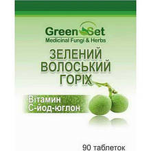 Зелений волоський горіх таблетки для підняття гемоглобіну 90 шт по 0.4 г