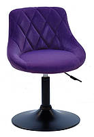 Стілець Foro (Форо) BK-Base пурпур 1013 велюр на чорній опорі млинцю з регульованою висотою, фото 2