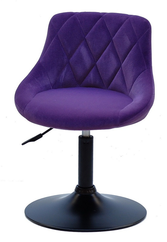 Стілець Foro (Форо) BK-Base пурпур 1013 велюр на чорній опорі млинцю з регульованою висотою, фото 1